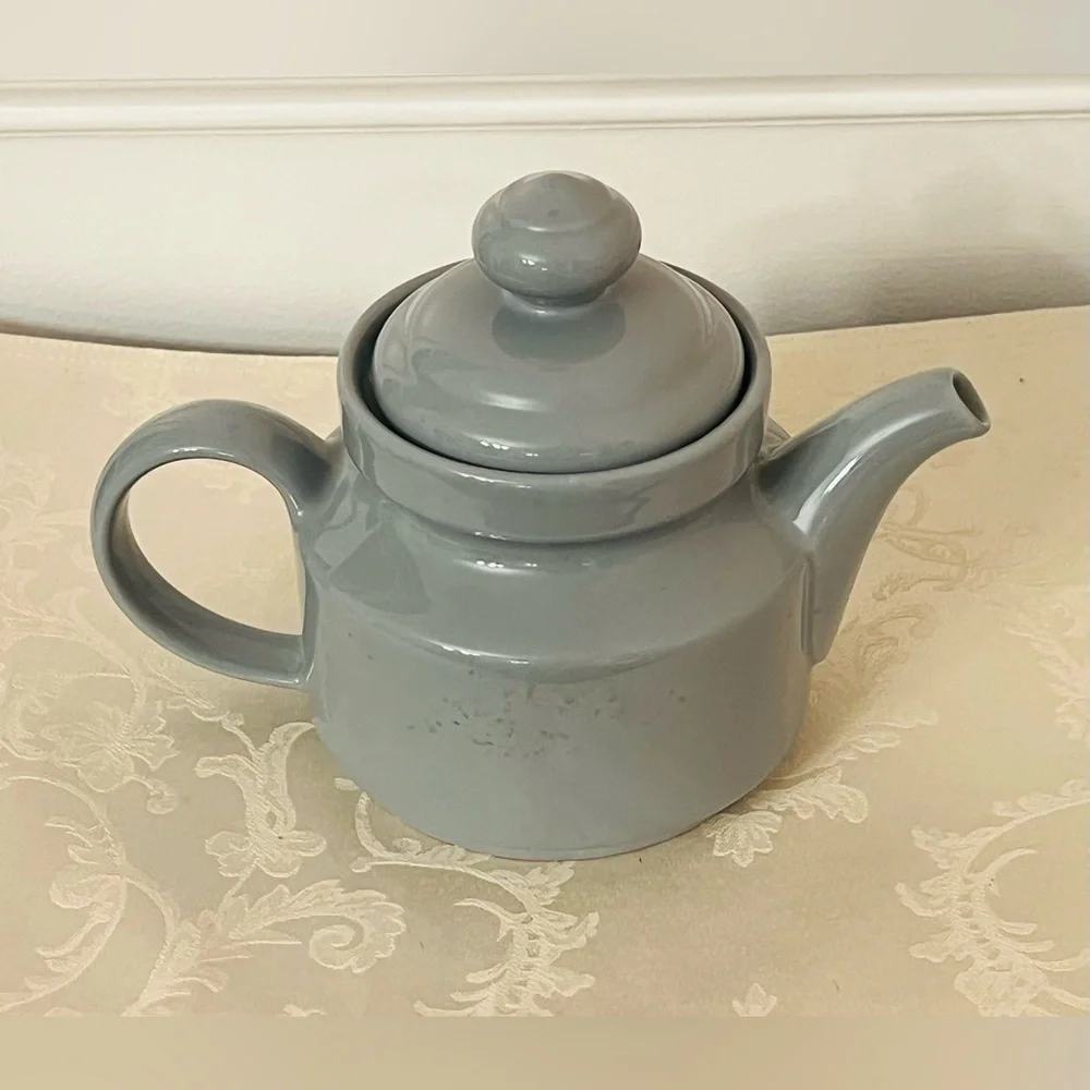 Vintage Cottagecore Waechtersbach West Germany Gray Stoneware Large Teapot